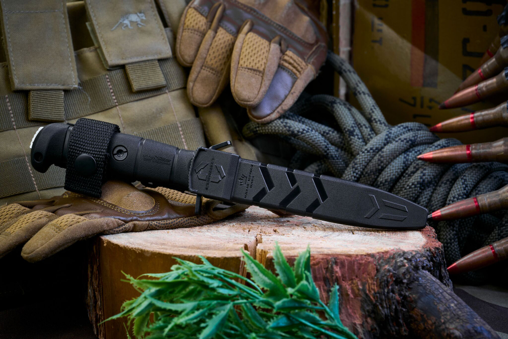 Тактический нож Combat AUS-8 StoneWash Black