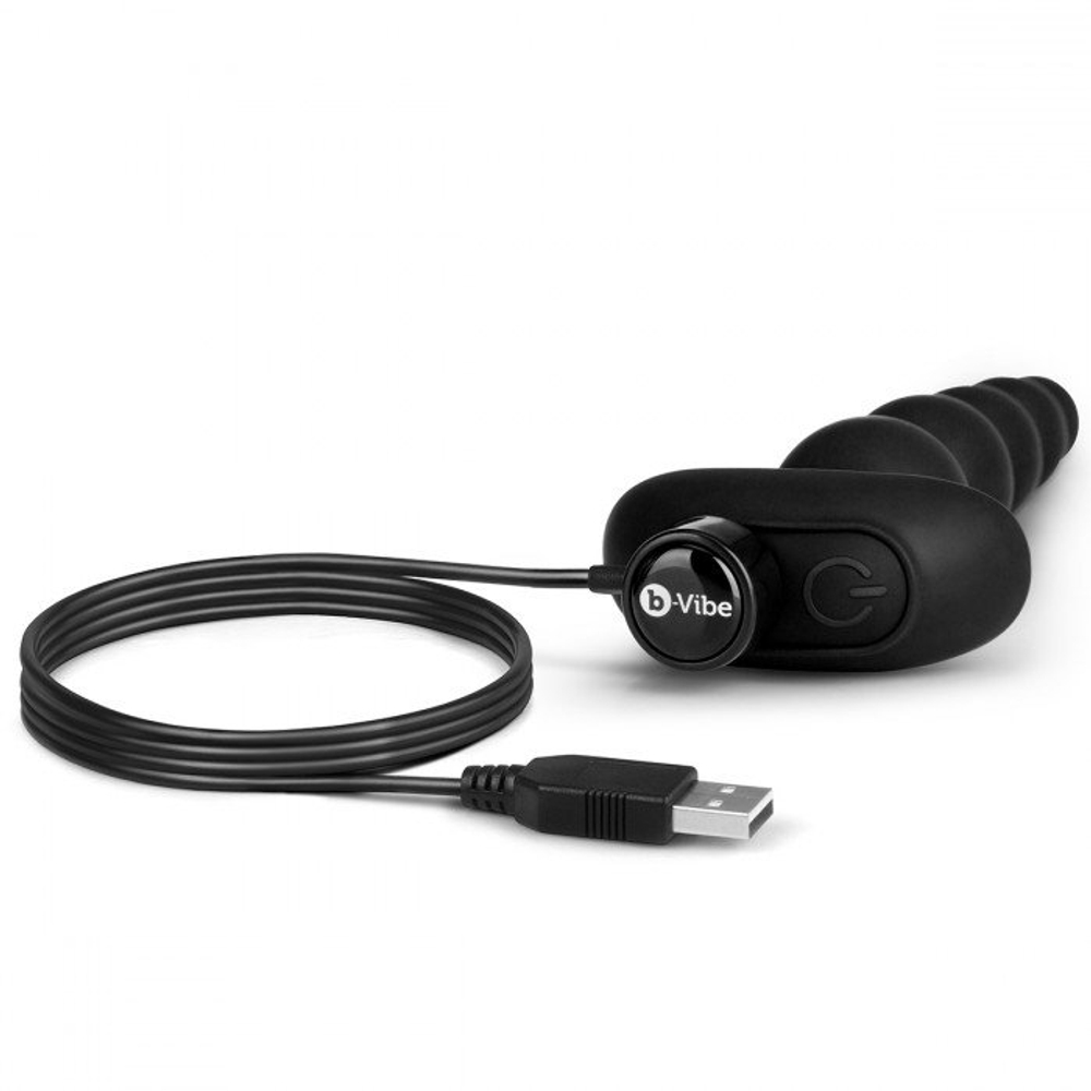 Анальные премиум-бусы с 3 моторами B-Vibe Cinco Anal Beads BLACK