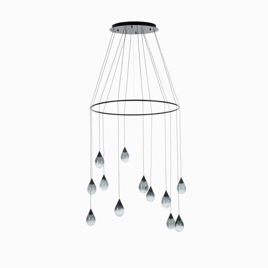 Подвесной светильник Rain диаметр 100 цвет дымчатый/чёрный глянец