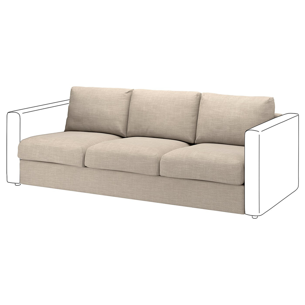 IKEA VIMLE  (ИКЕА ВИМЛЕ)  -  Чехол на секцию 3-местную - Hillared бежевый
