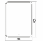 Зеркало AZARIO Стив 600х800 LED-подсветка, сенсорный выключатель, диммер (LED-00002249)