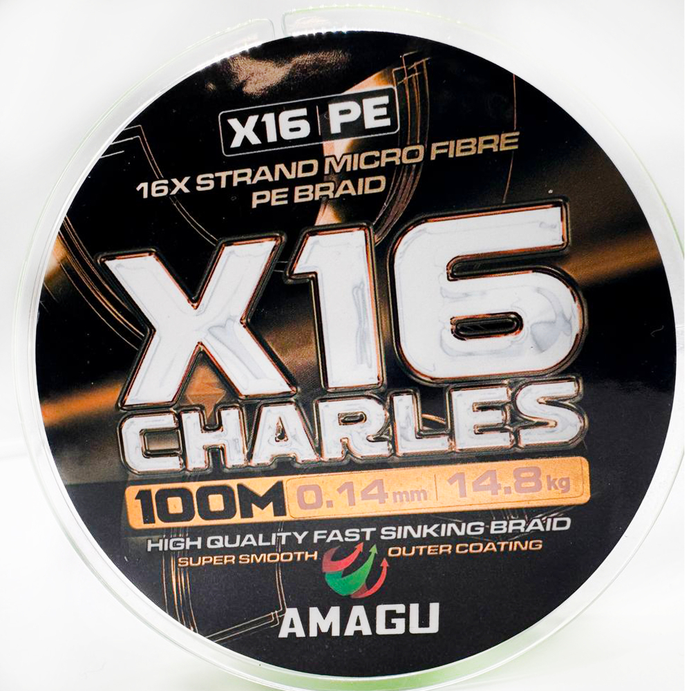 Плетёнка X 16 AMAGU CHARLES 100 м. 0,10мм  (Шестнадцати жильная )