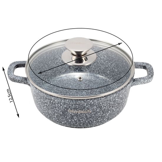 Кастрюля 6,5 л. из литого алюминия Ofenbach NB 100502 с мраморным антипригарным покрытием