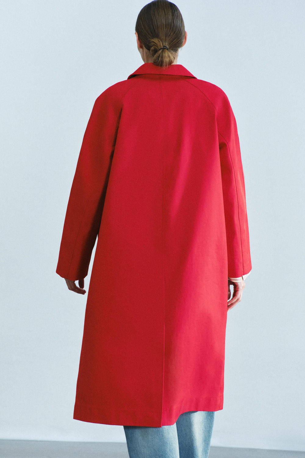 ZARA ДЛИННЫЙ ТРЕНЧ — ZW COLLECTION, КРАСНЫЙ