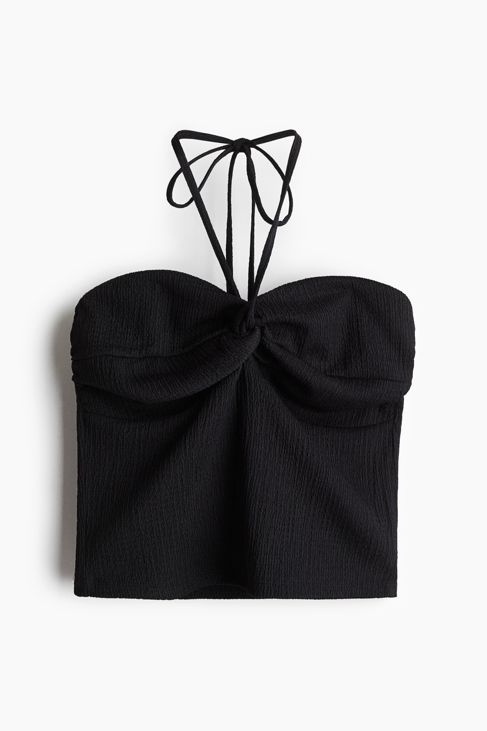 Короткий топ с завязкой халтер - H&M