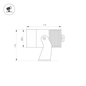 Уличный светодиодный прожектор 12W 4000K 042584 черный ALT-RAY-R61-12W Day4000 Arlight