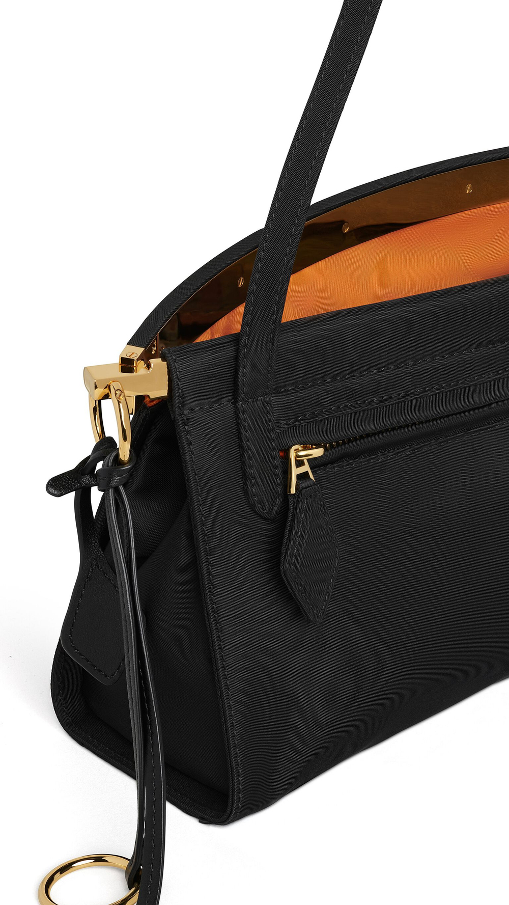 ALAÏA СУМКА LE CLICK EAST WEST ИЗ НЕЙЛОНА, ЧЕРНЫЙ