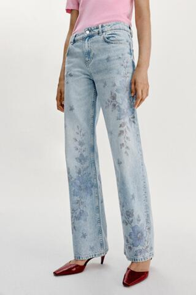 ДЖИНСЫ Z1975 STRAIGHT LONG-LENGTH С ЦВЕТОЧНЫМ ПРИНТОМ — ZARA