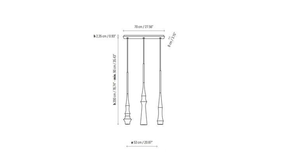 Bover 2560620064 — Потолочный подвесной светильник SLEND - SET 3