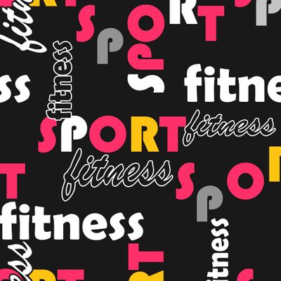 спорт и фитнес желтый красный черный с белом узор буквы