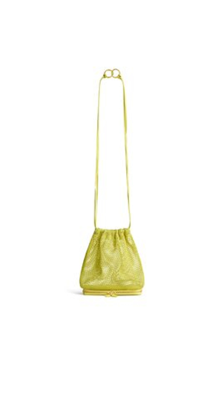 ALAÏA СУМКА LE POCHON В СЕТОЧКУ, ЛИМОННО-ЖЕЛТЫЙ