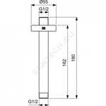 Держатель для верхнего душа 150мм IDEALRAIN Ideal Standard B9446XG