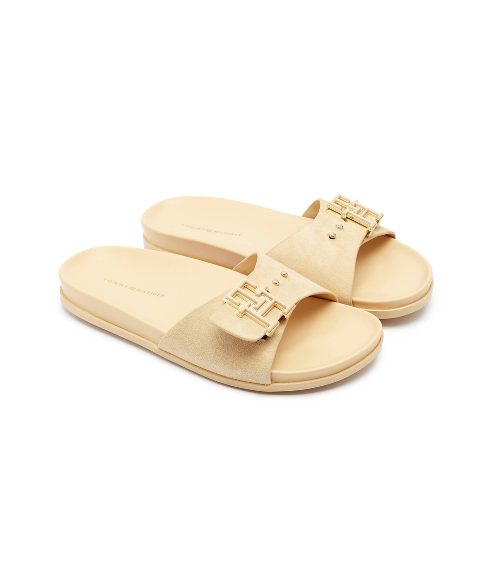Шлепанцы кожаные suede Tommy Hilfiger - песочный(FW0FW07935)