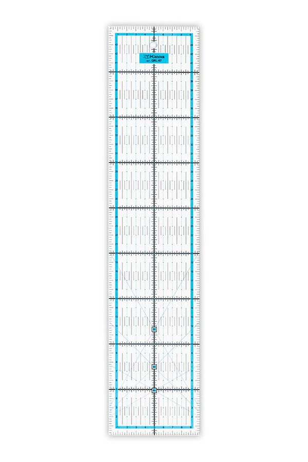Линейка для пэчворка 10х45 см, пластик, Gamma QRL-07