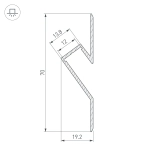 Профиль ARH-DECORE-S12-CAVE-F-2000 ANOD (Arlight, Алюминий)