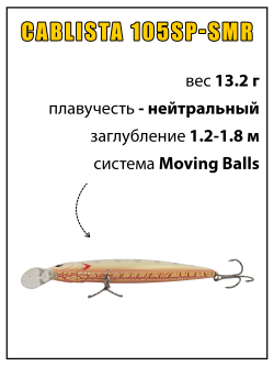 Воблер минноу Cablista 105SP SMR 13.2 г цвет #15