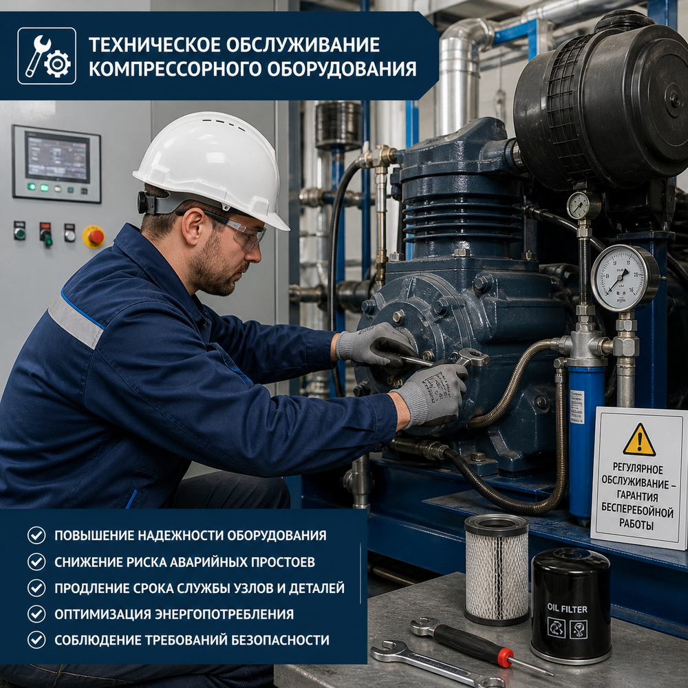 Сервисное обслуживание компрессорного оборудования