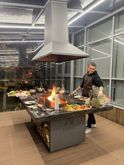 Дровяной гриль-стол Elbrus Grill Монблан 1460 (столешница 2100x1400 мм)