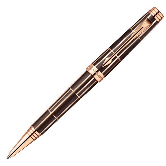 Шариковая ручка Parker Premier Luxury 2013, K560, цвет: коричневый и розовый золотистый (Brown PGT), 1876379