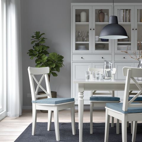 Подушка на стул IKEA JUSTINA (ЮСТИНА), Серо-голубой, 42 / 35х40х4 см