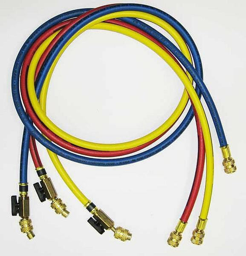 Зарядные шланги с вентилем E-360RYB-C 36 (150см)