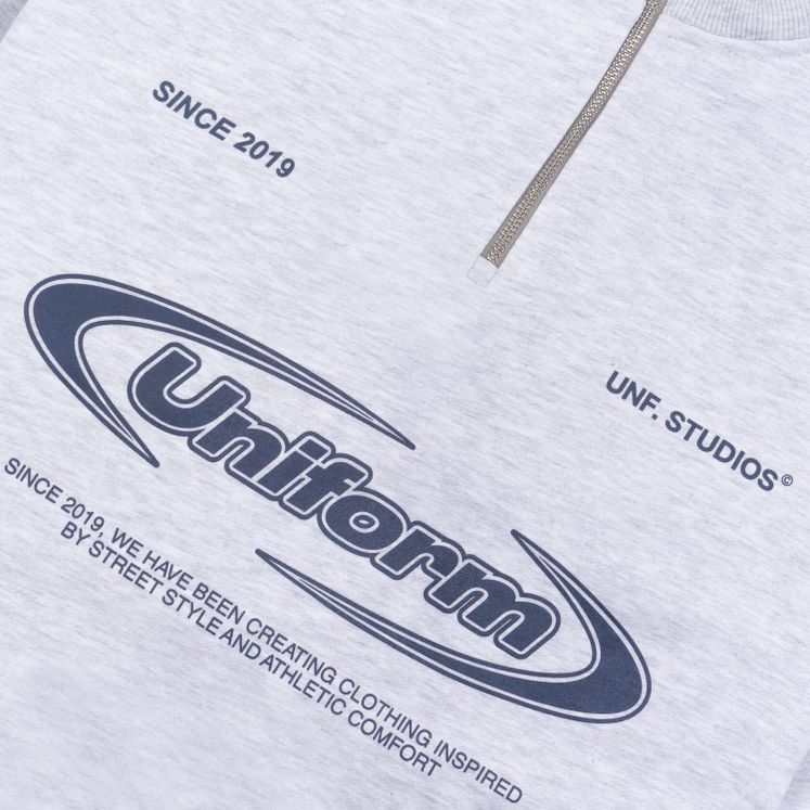 Cвитшот UNIFORM Half-zip Heavy Athletic, серый меланж