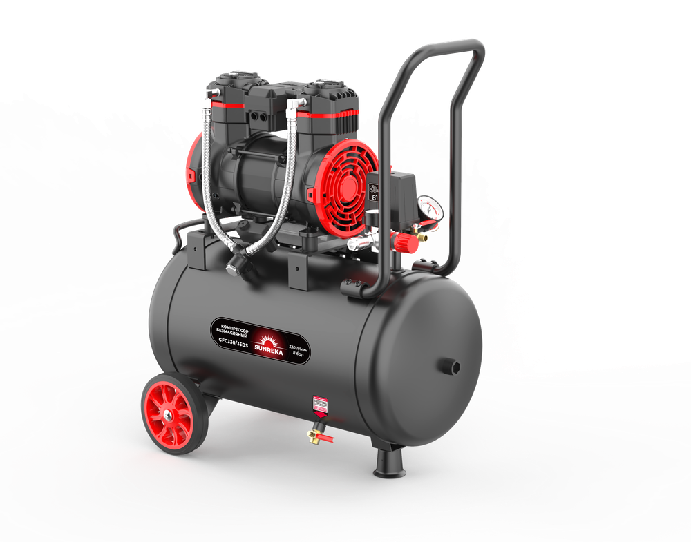 Поршневой безмасляный тихий компрессор SUNREKA GFC330/35DS