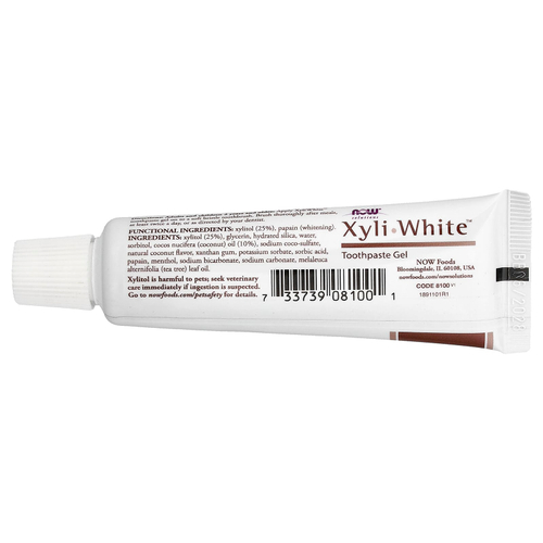 NOW Foods, Solutions, XyliWhite™, зубная паста-гель, кокосовое масло, мята, 28 г (1 унция)
