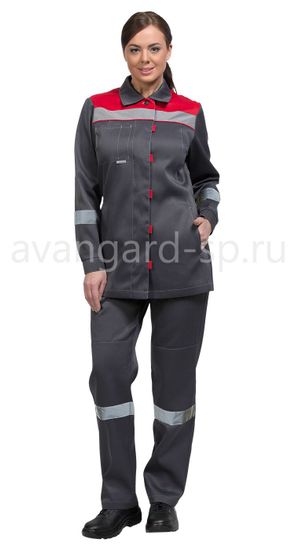 Костюм женский "Тимбер" брюки (серый/красный)