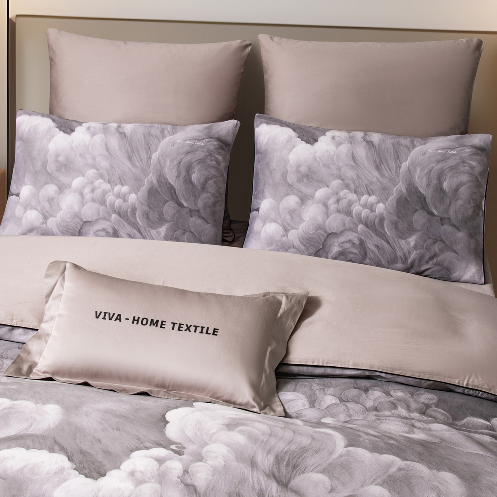КПБ Сатин Премиум на резинке CPAR054, Евро, 4 наволочки, простынь 180*200*30