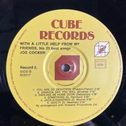 Винтажная виниловая пластинка LP Joe Cocker With A Little Help From My Friends (His 23 Best Songs) (France 1976)