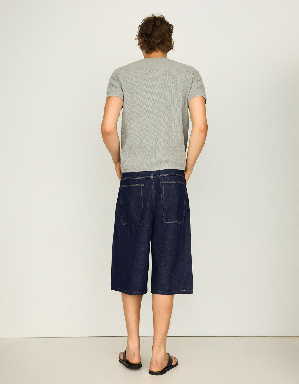 Мужские джинсовые бермуды barrel fit - BERSHKA