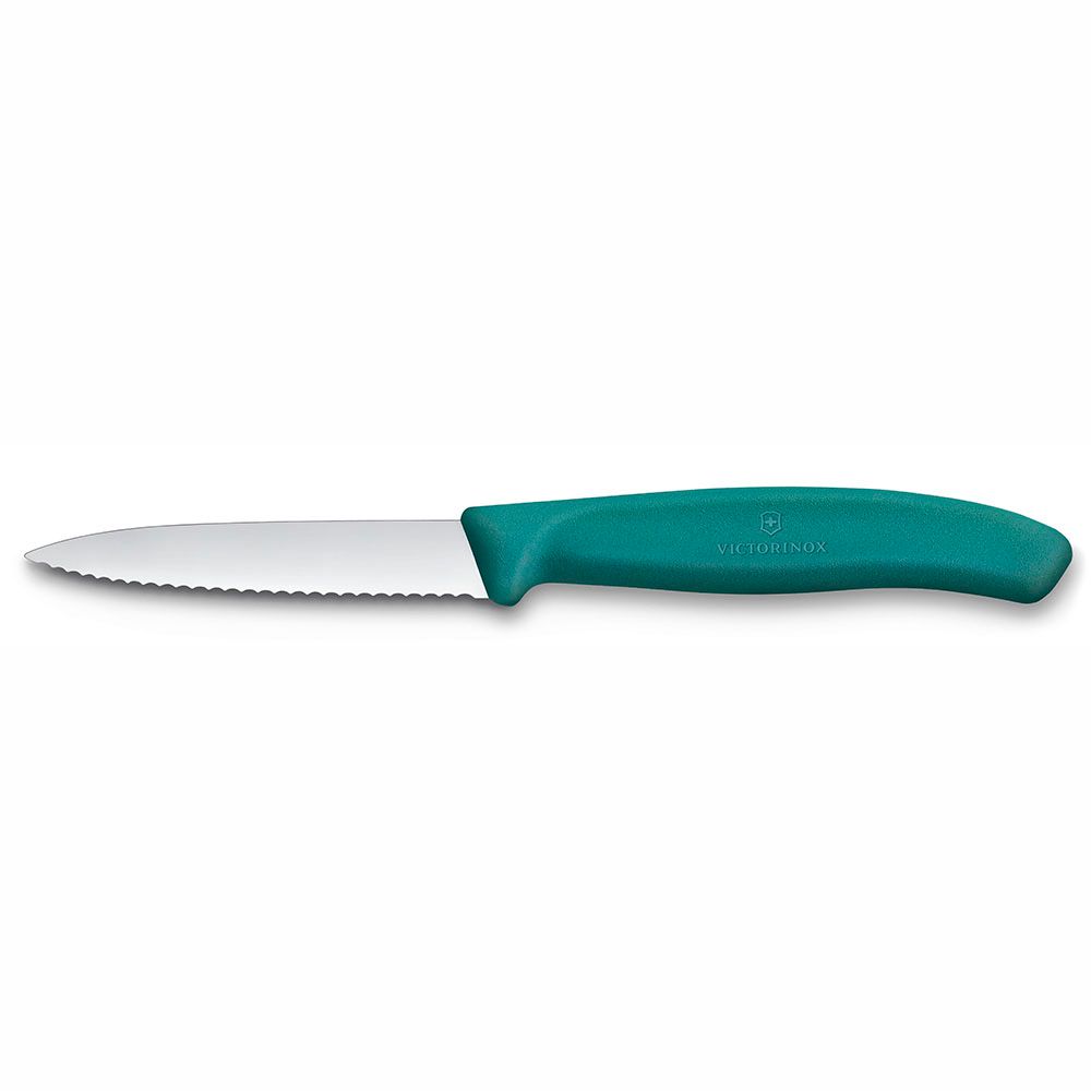 Нож Victorinox для овощей, лезвие 8 см волнистое, зеленый