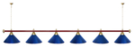 Лампа STARTBILLIARDS 6 пл. (плафоны зеленые,штанга золотая,фурнитура золото)