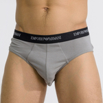 Набор из 2 мужских трусов-брифов Emporio Armani - черных и серых (Размер: L) (Цвет: разноцветный)