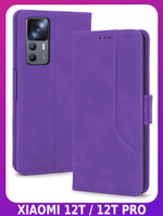 Стильный чехол-книжка из кожи для XIAOMI 12T / 12T PRO с отделом для наличных, 3 слотами для карт и подставкой