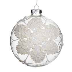 GLSS PINEC.BALL CLR/WH Стеклянный шарик Goodwill Белый