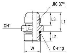 Штуцер FRLG JIC 1.5/16" UNF1.5/16"