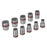 Набор торцевых головок, 1/2", 12 гранные, CrV, 10-24мм, 10 штук Matrix — фото 1