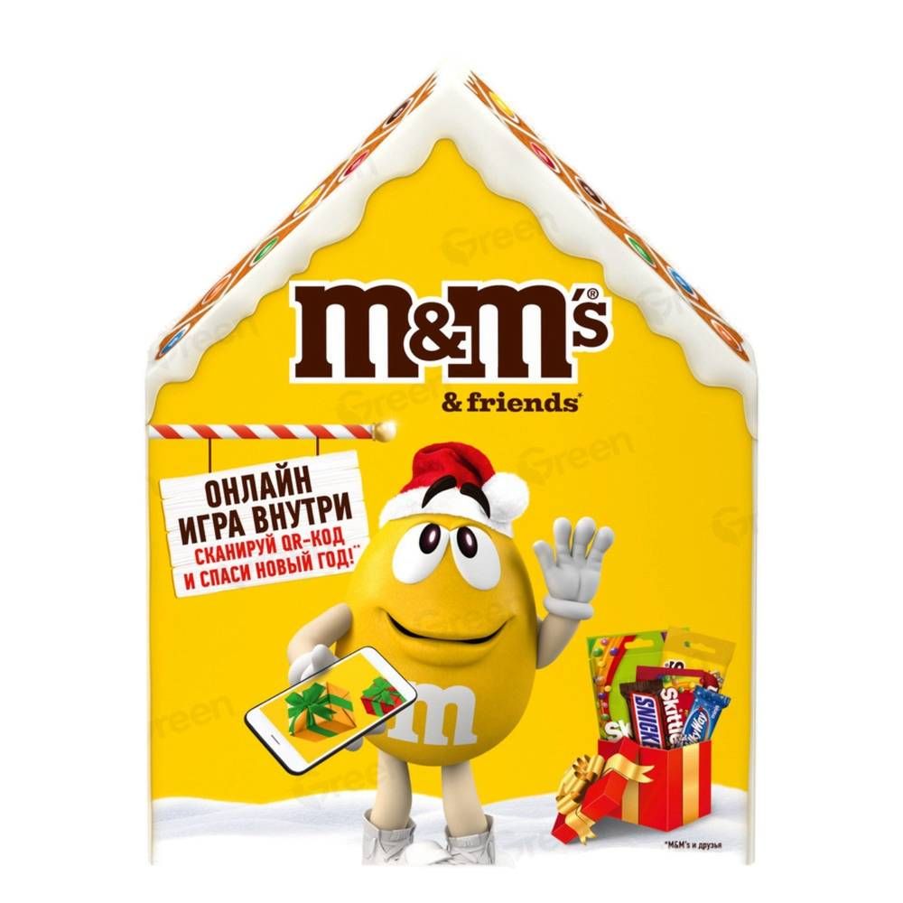 Новогодний подарок M&Ms Пряничный домик 167г