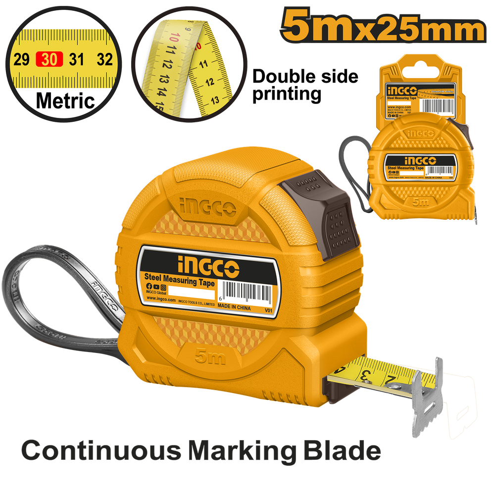 Рулетка измерительная INGCO HSMT39525-1 5x25 мм Рулетка измерительная INGCO HSMT39525-1 5x25 мм