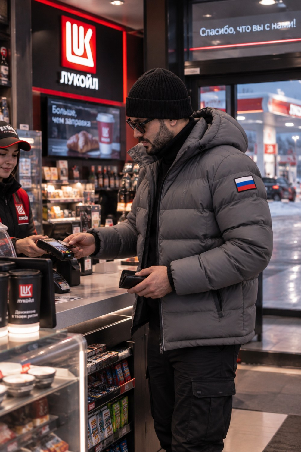 Мужская зимняя стёганая куртка с графеновой подкладкой серого цвета 9651Sr