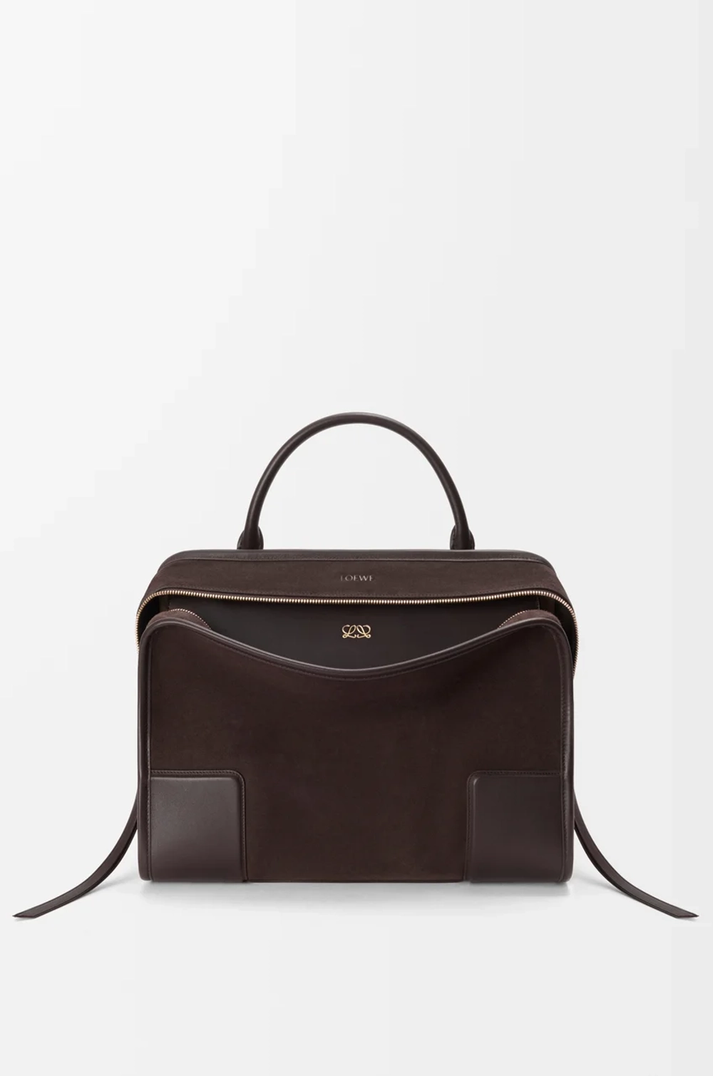 Loewe Большая сумка Amazona 180 из мягкой телячьей кожи, темно-каштановый