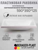 Раковина в ванную 600х400 без отверстия под смеситель