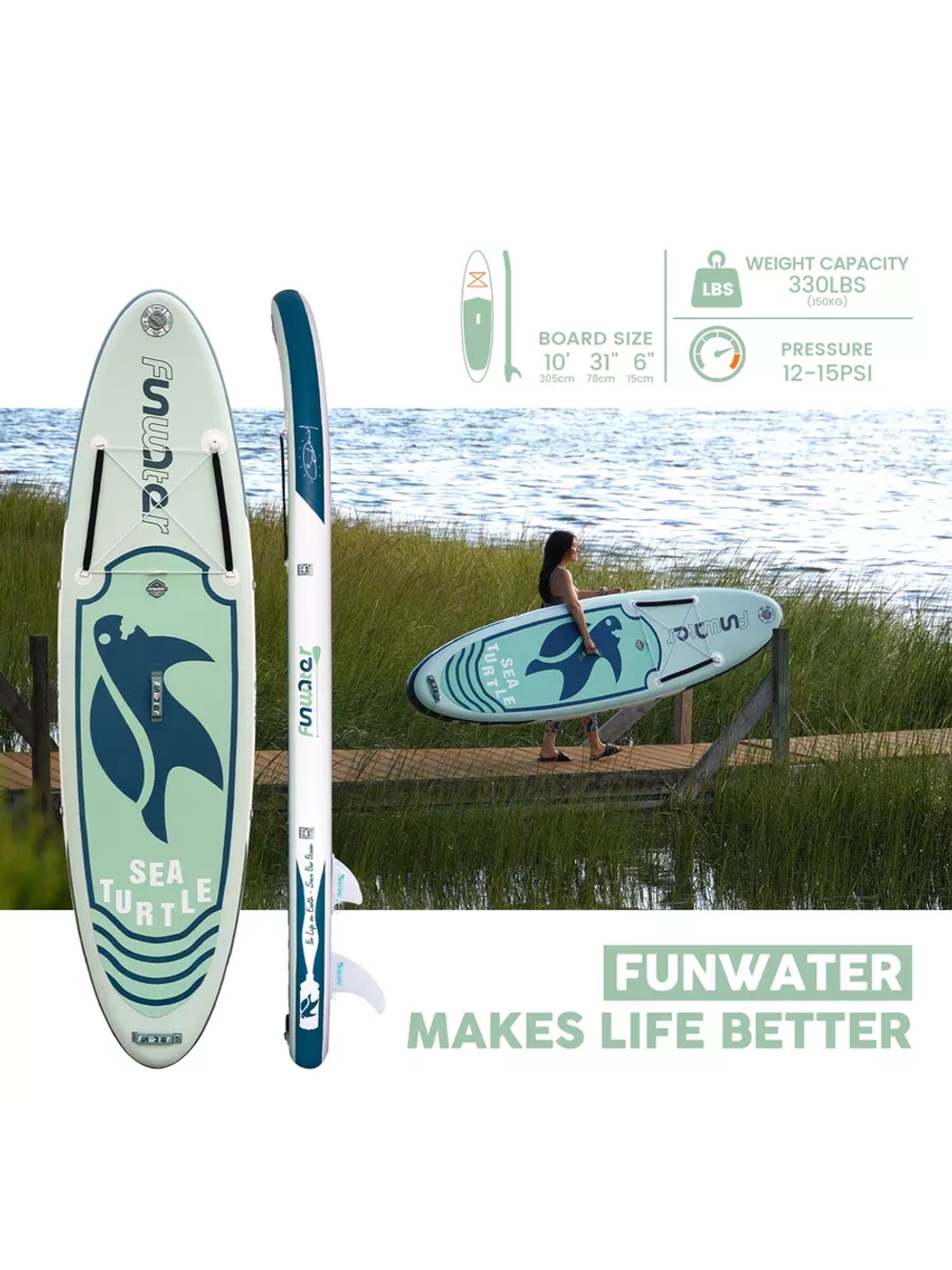 Сапборд, сап борд, sup board, FunWаtеr, надувной с сидушкой
