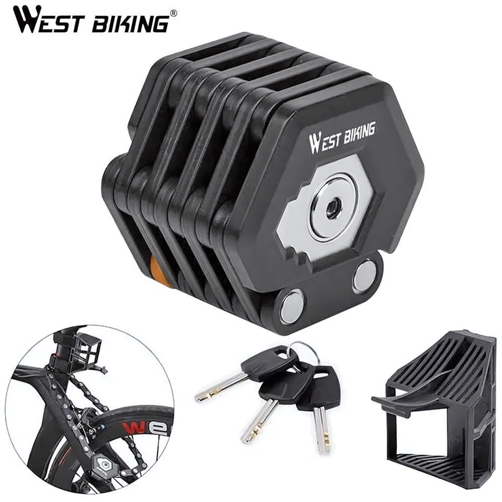 Замок навесной, складной West Biking YP0705045, 780 мм
