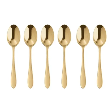Sambonet Набор из 6 ложек для эспрессо Velvet PVD Gold 52712GA7
