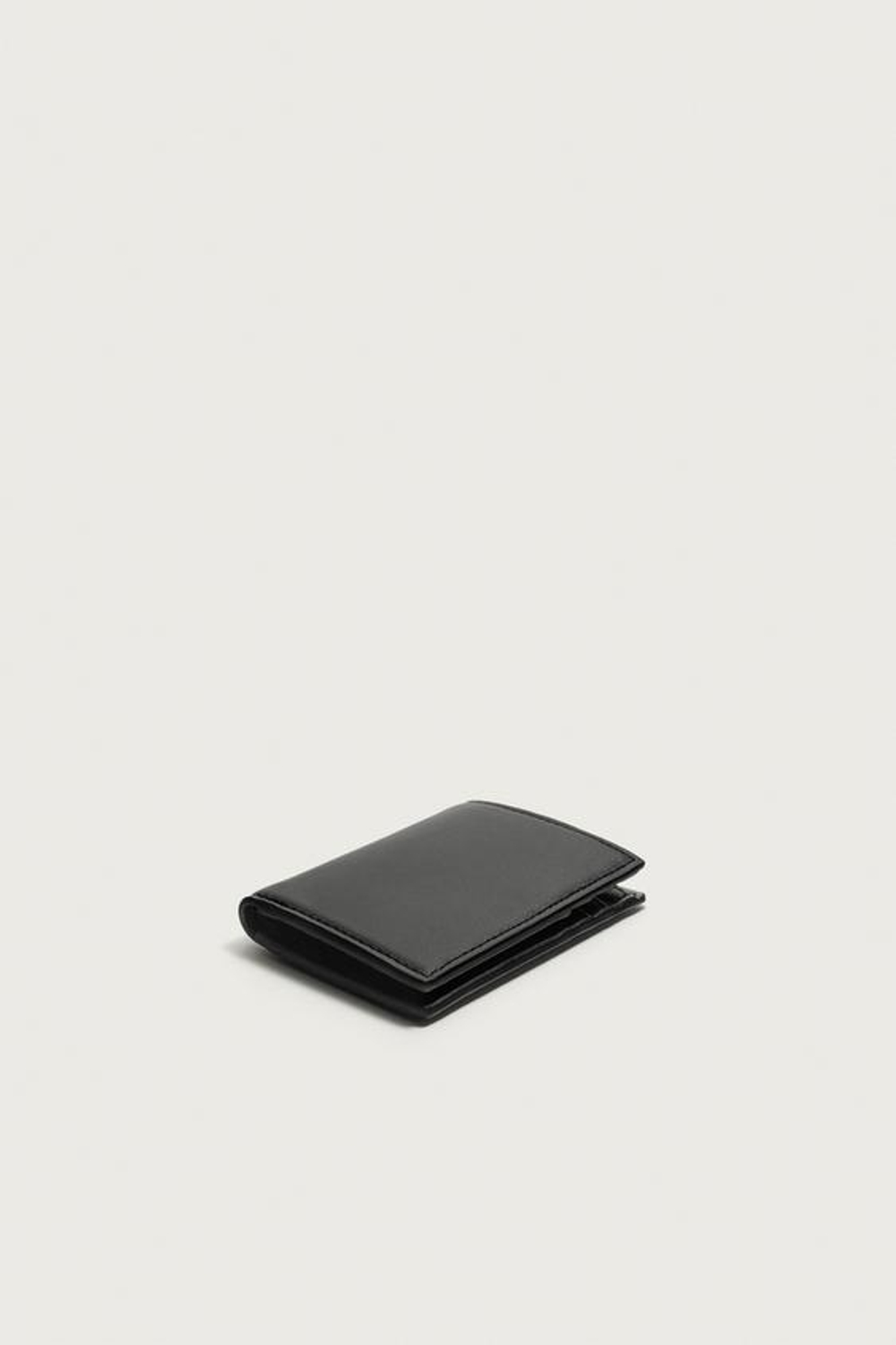 ZARA ГЛАДКИЙ ВЕРТИКАЛЬНЫЙ КОШЕЛЕК, ЧЕРНЫЙ