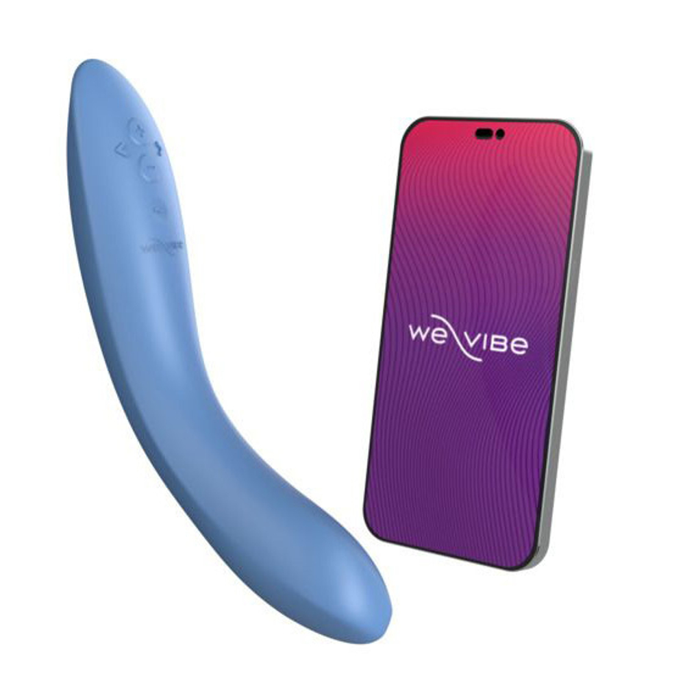 Голубой изогнутый вибромассажер 21,7см We-Vibe Rave 2 SNRA2SG5