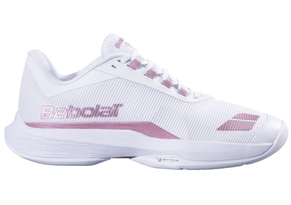 Женские теннисные кроссовки Babolat Jet Tere 2 All Court - white/gold pink